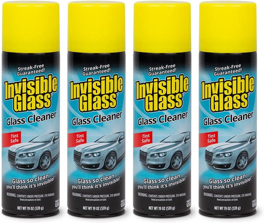 Invisible Glass 91164-4PKPremium Aerosol Glass and Window Cleaner for Auto and Home Cleans Glass