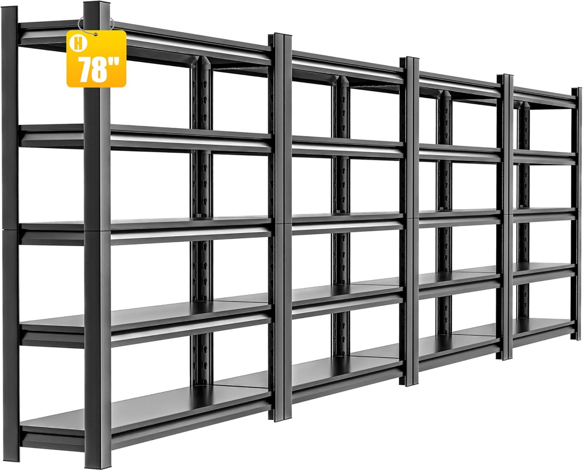 Garage Shelving Unit,4 Pieces78 HThickened Metal Shelving Units for Garage Storage Shelves