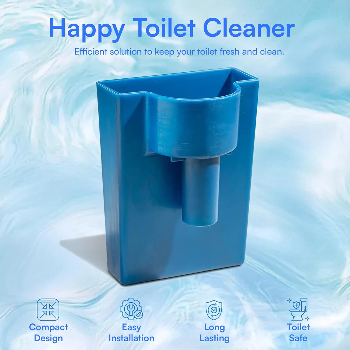 Happy Toilet Cleaner – Self-Cleaning Toilet System | Easy Install Toilet Tablet Holder for a Deep