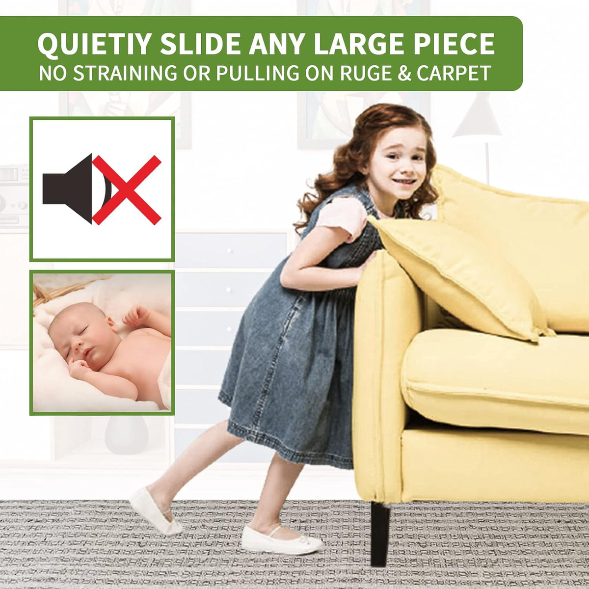Furniture Sliders for Carpet 16PCS - 3 1/2 inch Sliders for Moving Furniture – Appliance Slider for