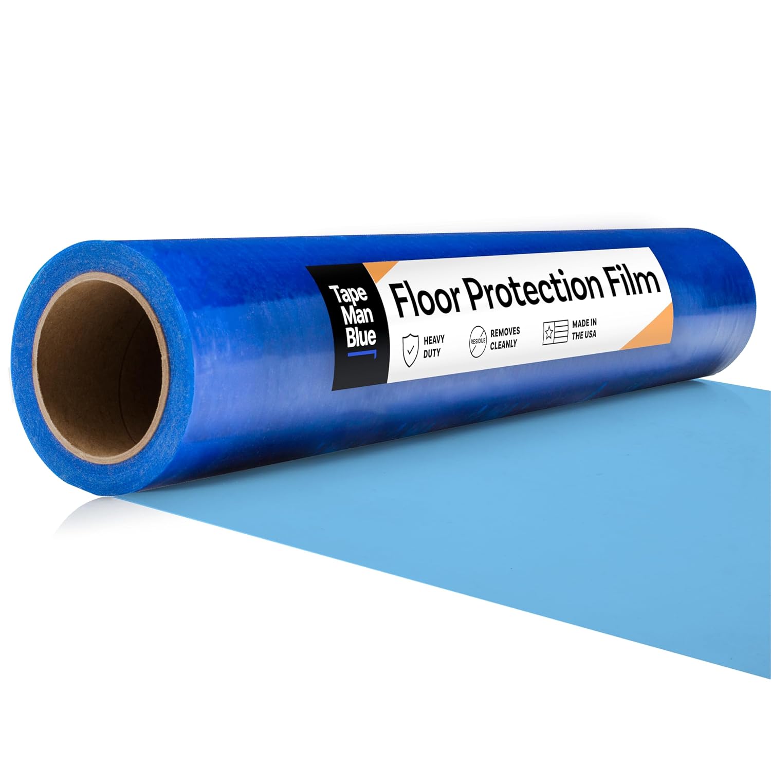 Floor Protection Film, 48" x 200', Made in USA, Blue Self Adhesive Floor Protector Tape for Moving