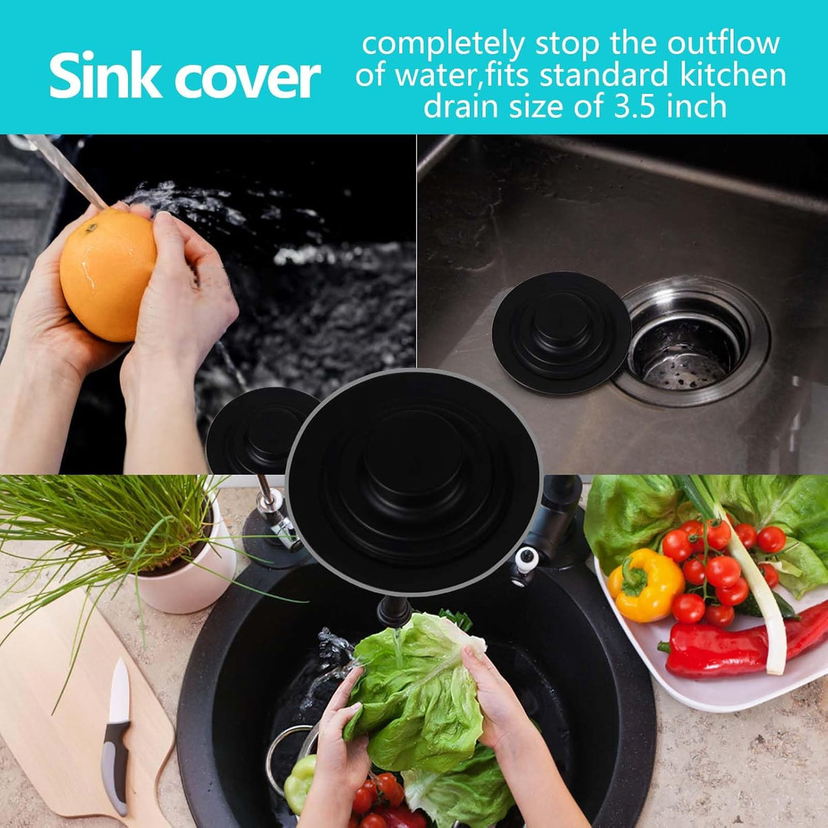 3 PCS Kitchen Sink Stopper Strainer,Anti-Clogging Stainless Steel Sink Disposal Stopper, Garbage