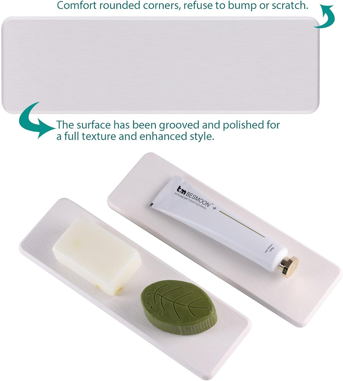 2 Pcs Water Absorbing Stone Trays, Kitchen/Bathroom Sink Soap Dish, Diatomite Tray Used for Hand