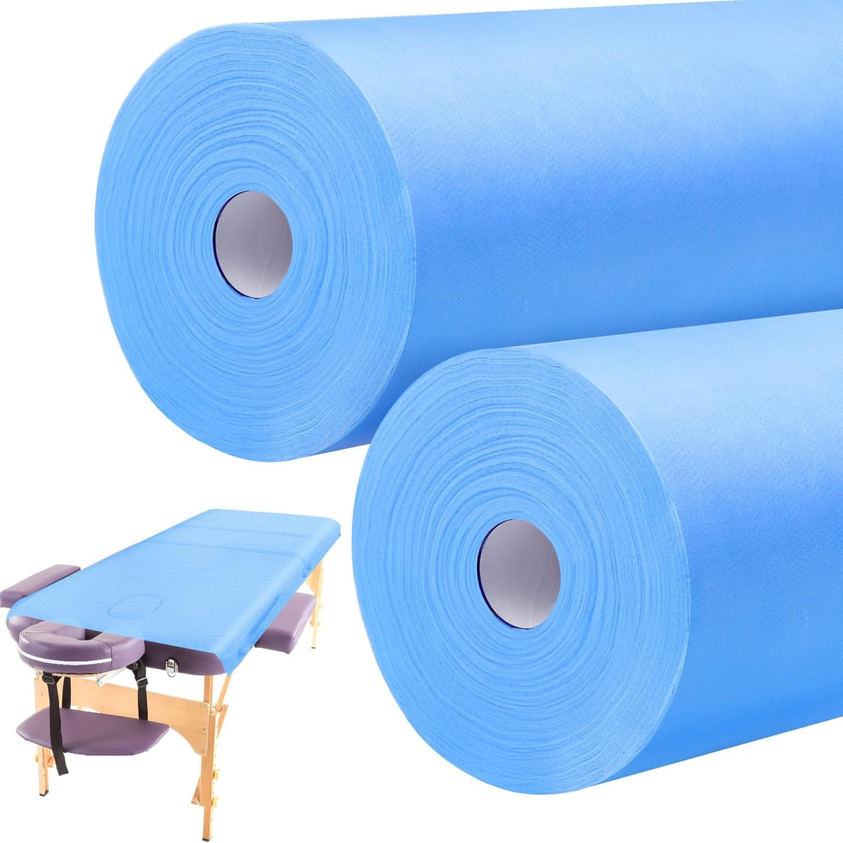 Tudomro 2 Roll Disposable Non Woven Bed Sheets 24 x 71 Inch Massage Table Paper Covers Non Woven