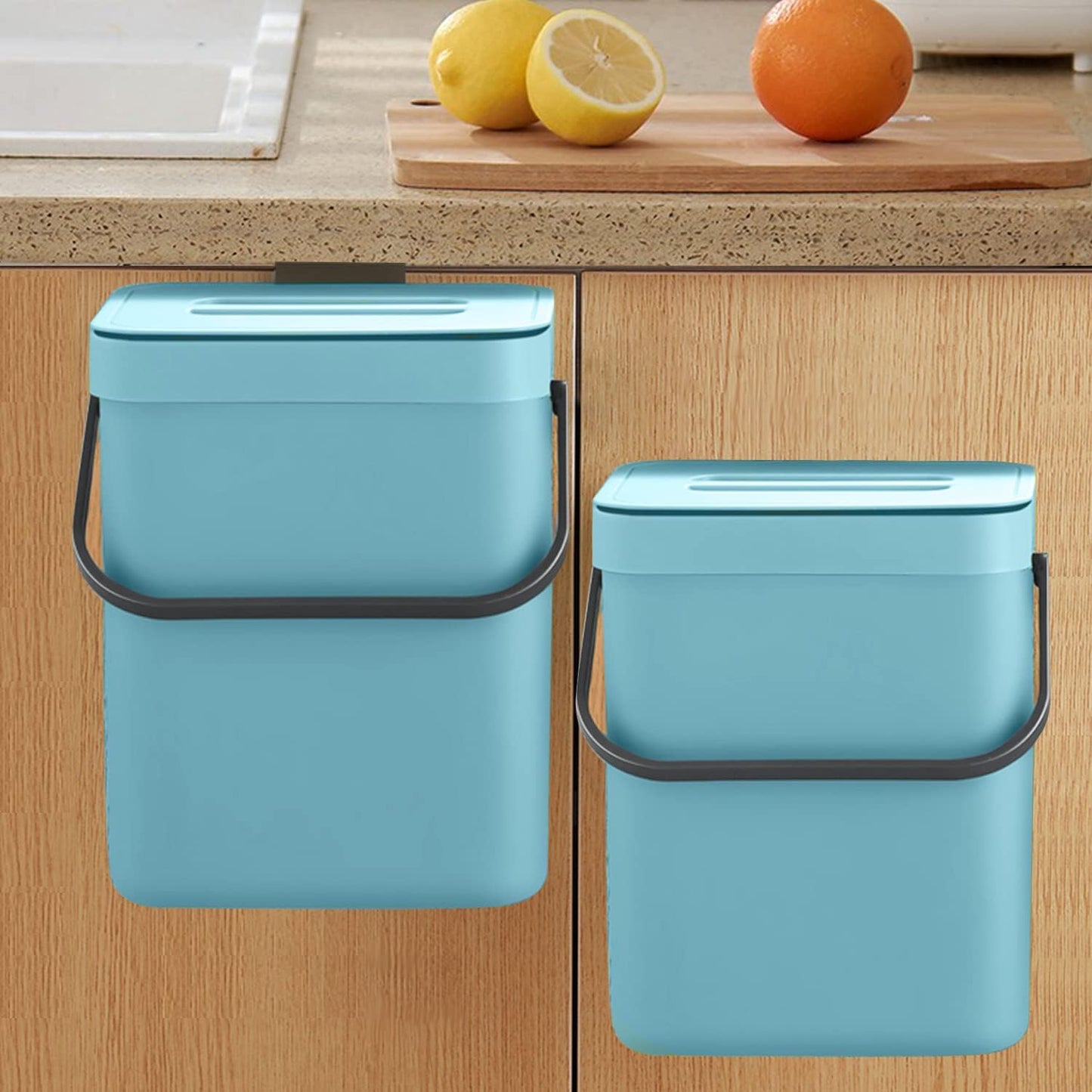 LALASTAR Small Trash Can with Lid, Compost Bin Indoor Kitchen Sealed Under Sink for Kitchen, Food