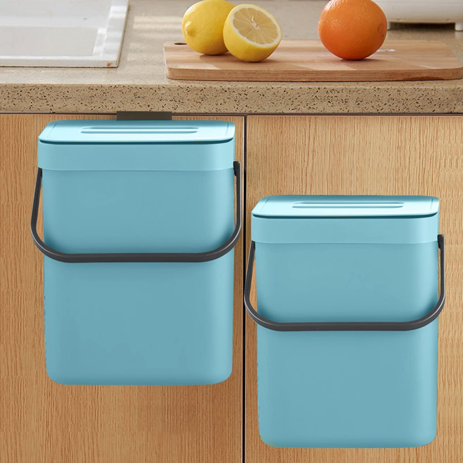 LALASTAR Small Trash Can with Lid, Compost Bin Indoor Kitchen Sealed Under Sink for Kitchen, Food