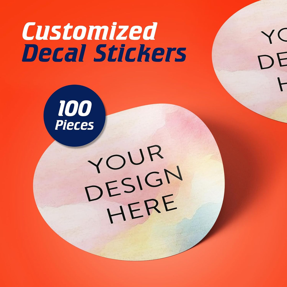 100 Custom Vinyl Stickers - Upload Your own Image, Text, Design, Logo - Personalized Logo Labels
