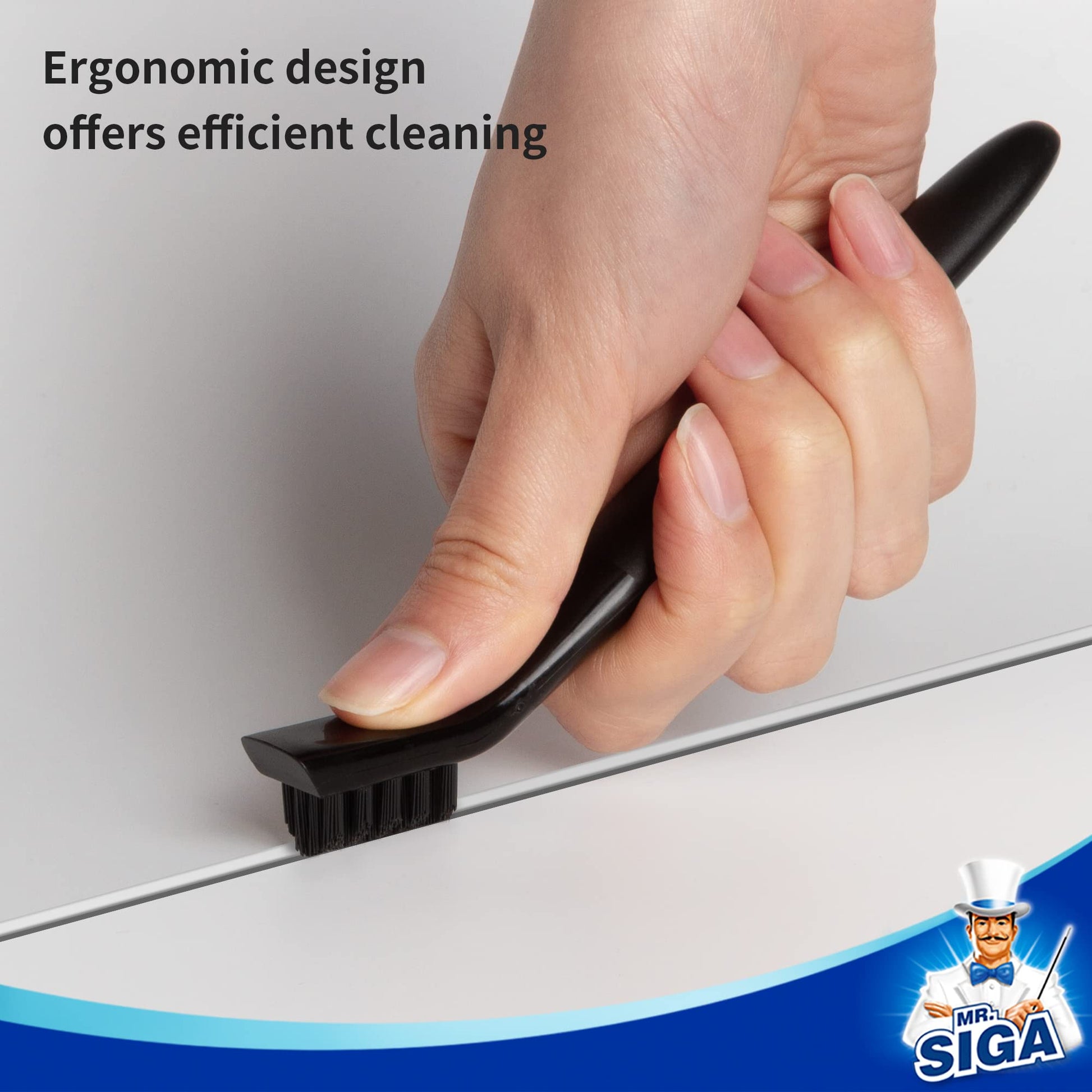 MR.SIGA Grout Cleaner Brush Set, Detail Cleaning Brush Set for Tiles – view 6