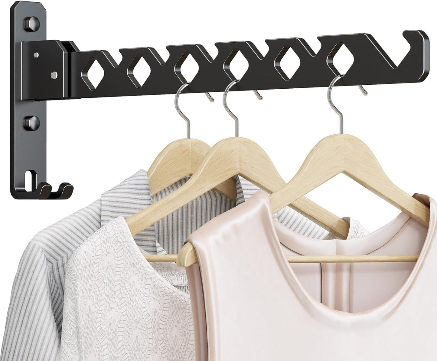 Wall Mounted Clothes Drying Rack, Wall Clothes Hanger Foldable, Laundry Hanger Hook for Bathroom