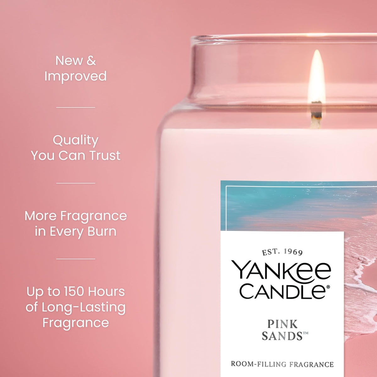 Yankee Candle Pink Sands Scented Candle, 22oz Large Jar with up to 150 Hour Burn Time, Giftable