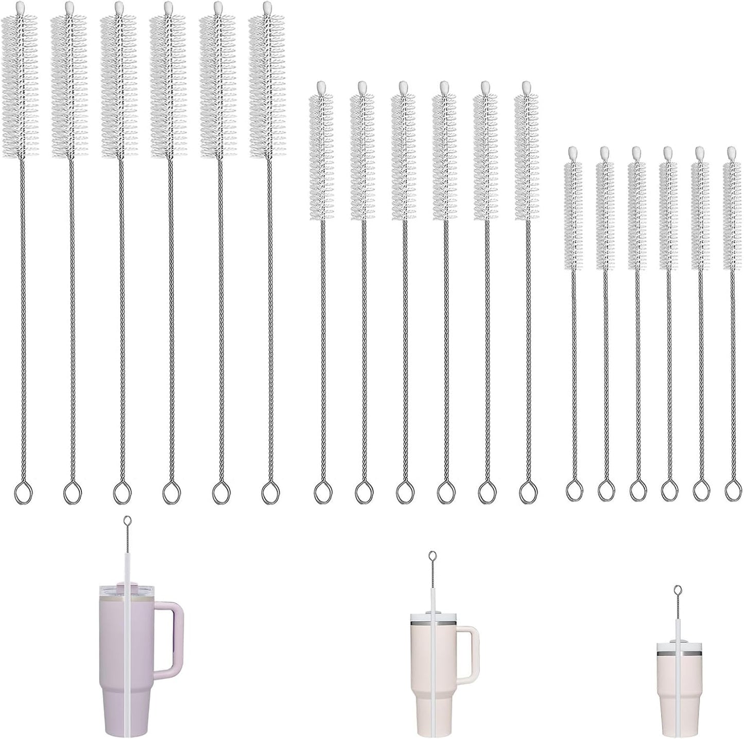 18Pcs Straw Cleaner Brush, Straw Cleaner with Extended Handle for Deep Cleaning, Straw Brushes for