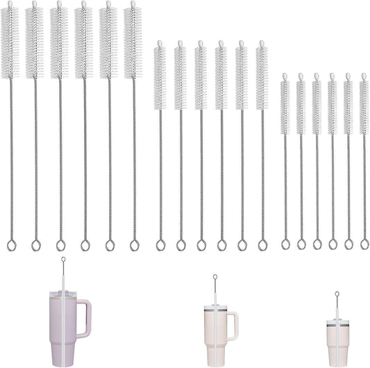 18Pcs Straw Cleaner Brush, Straw Cleaner with Extended Handle for Deep Cleaning, Straw Brushes for