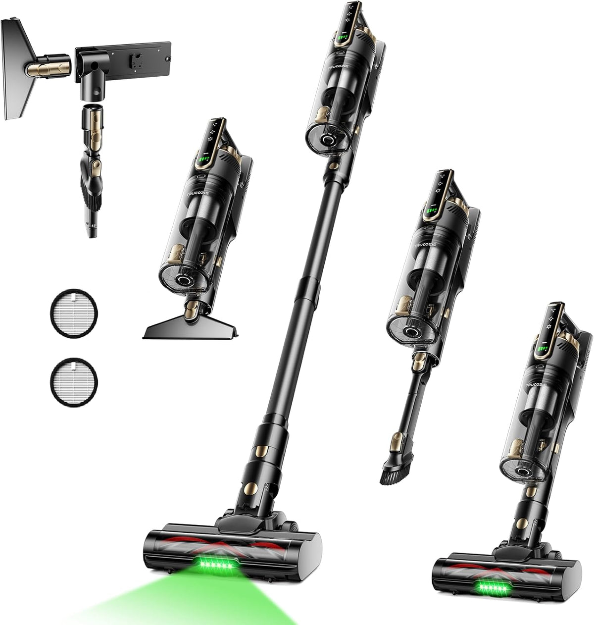 Trucozie Cordless Vacuum Cleaner with Self-Standing, 50 mins Runtime Lightweight Stick Vacuum with