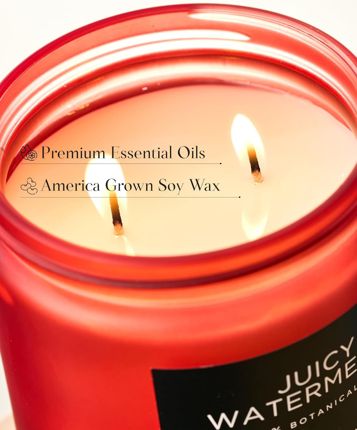 M&SENSE Juicy Watermelon Scented Candle - 11.6oz Clean Non Toxic Natural Soy Wax 70-Hour Burn Long