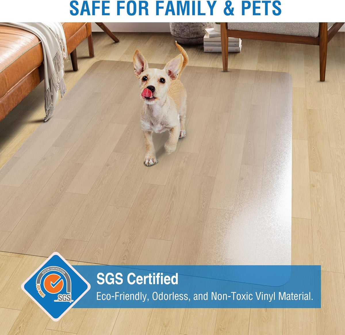 Clear Chair Mat, FUNMAT 36" x 28" Chair Mat for Hard Floors, Vinyl Floor Mat for Home Office