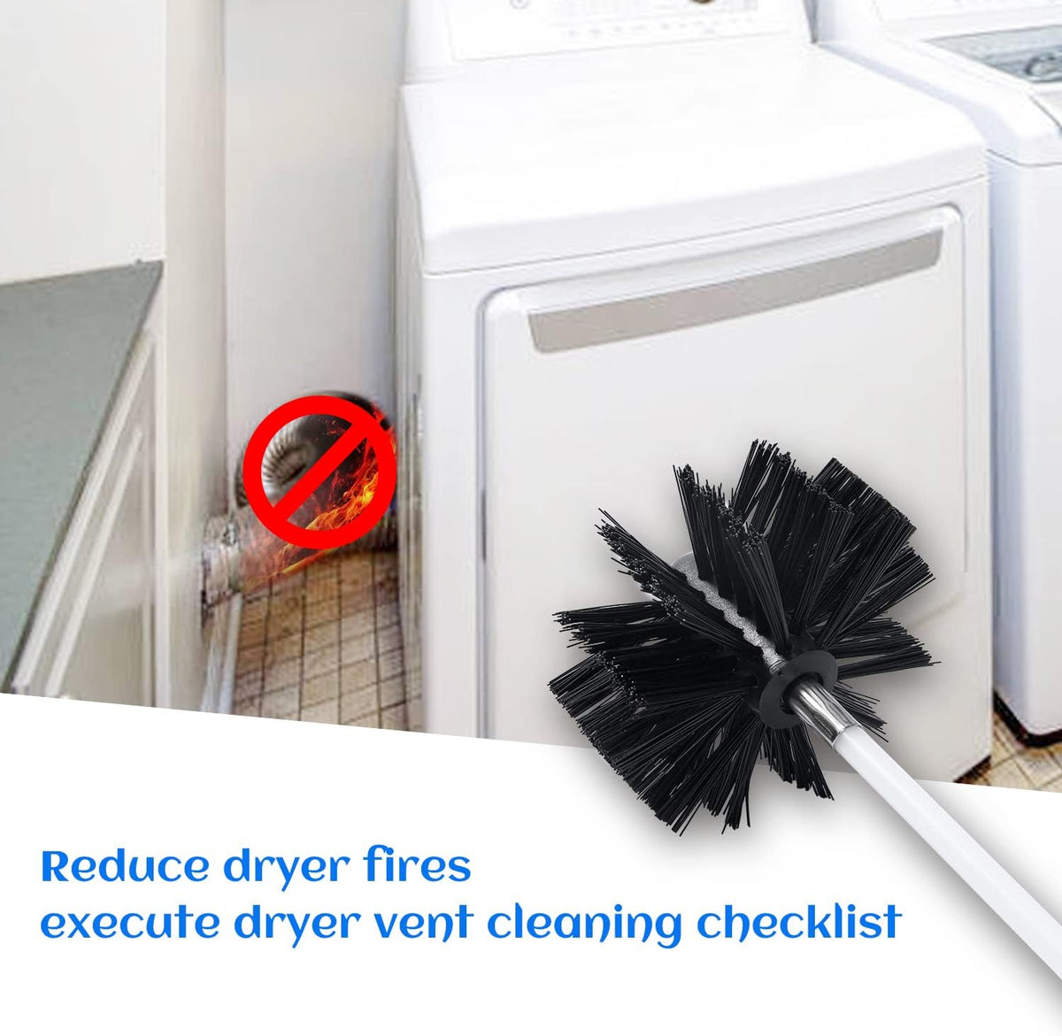 HOKLNUSE Dryer Vent Cleaner Kit Chimney Sweep Cleaning Tools Pellet Stove Cleaner Kit Air Dryer