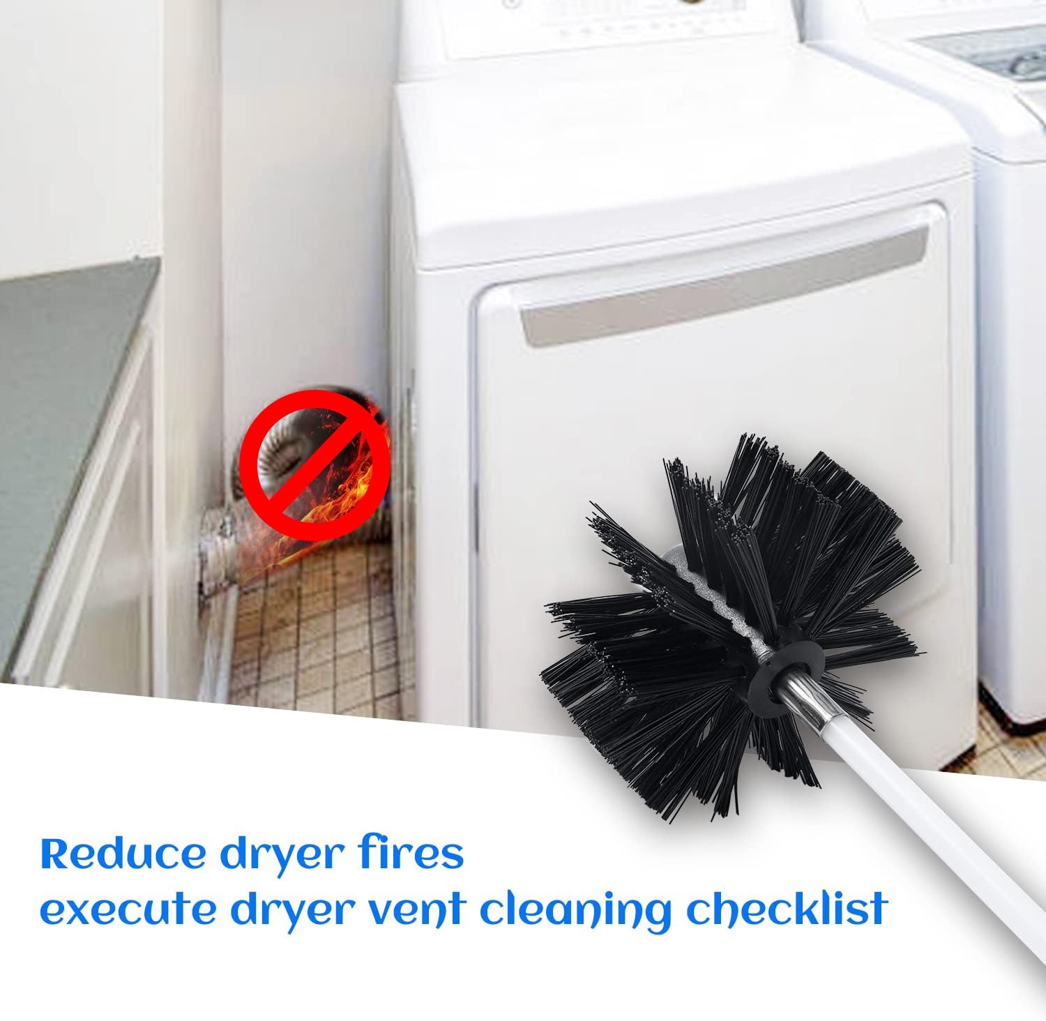HOKLNUSE Dryer Vent Cleaner Kit Chimney Sweep Cleaning Tools Pellet Stove Cleaner Kit Air Dryer