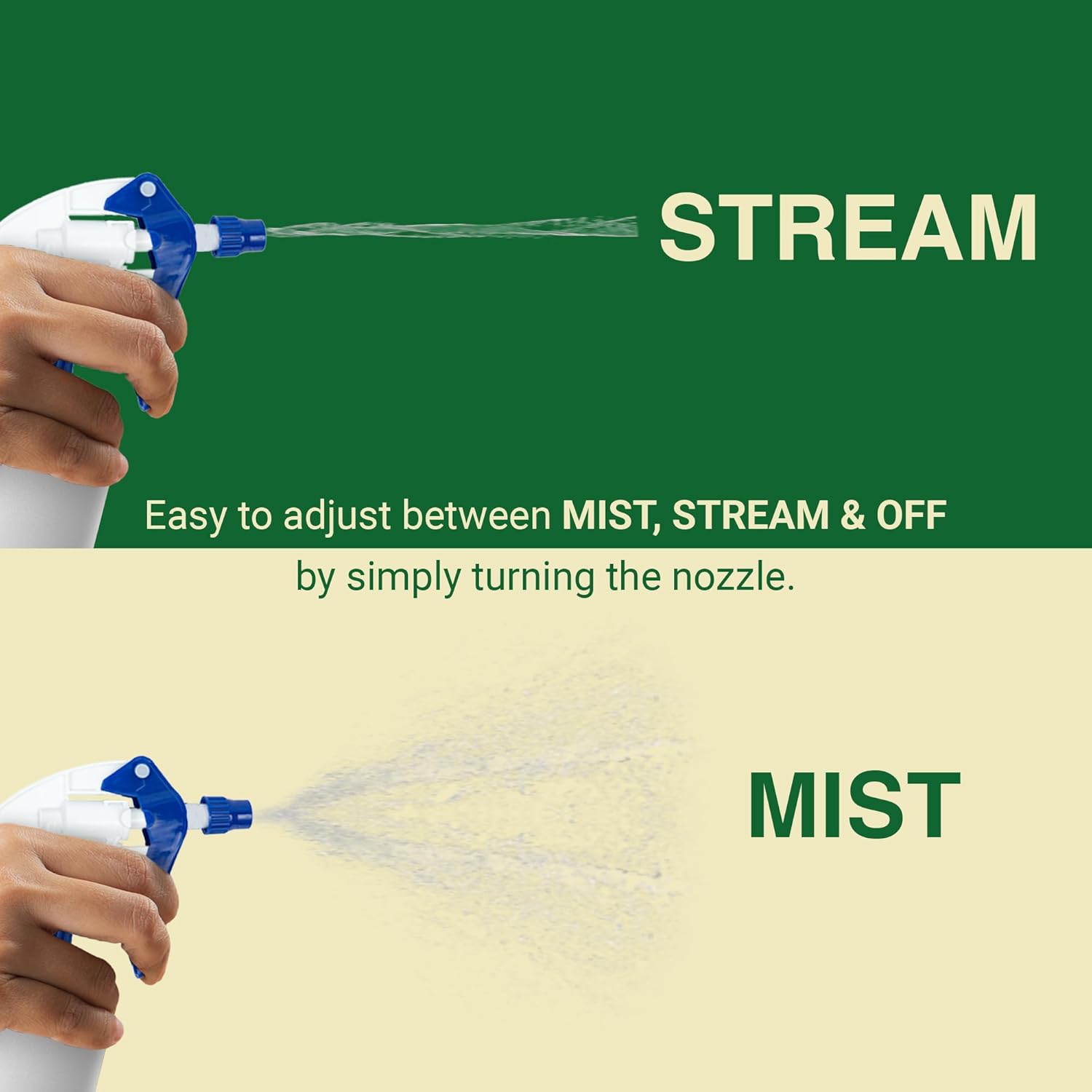 Heluva Green Spray Bottle Nozzle Replacement, Bottle Tops Only - Sprayer Nozzle Triggers for Heavy