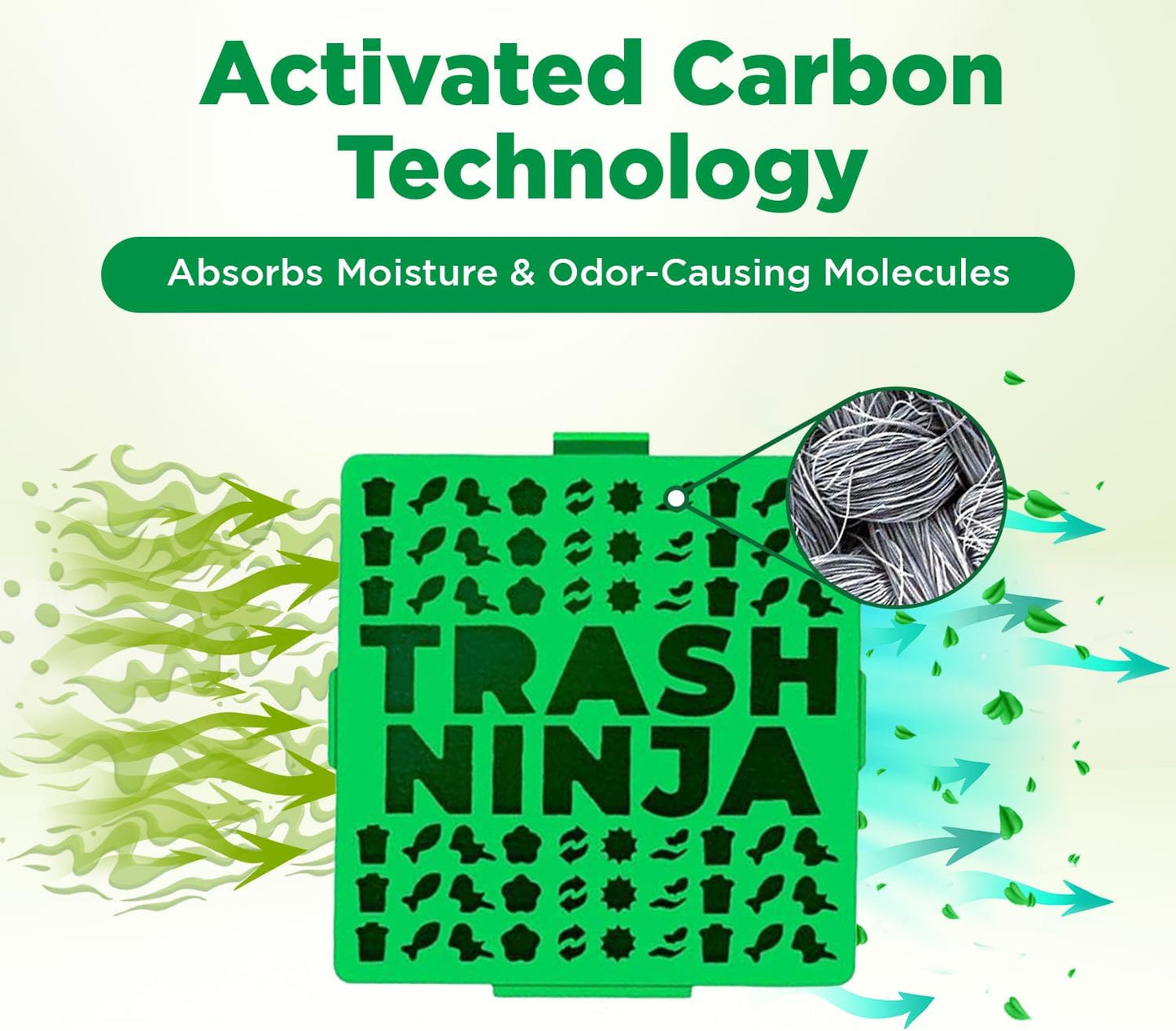 Trash Ninja Trash Can Deodorizer and Odor Eliminator (2 Pack) for Indoor Trash Cans Up to 10