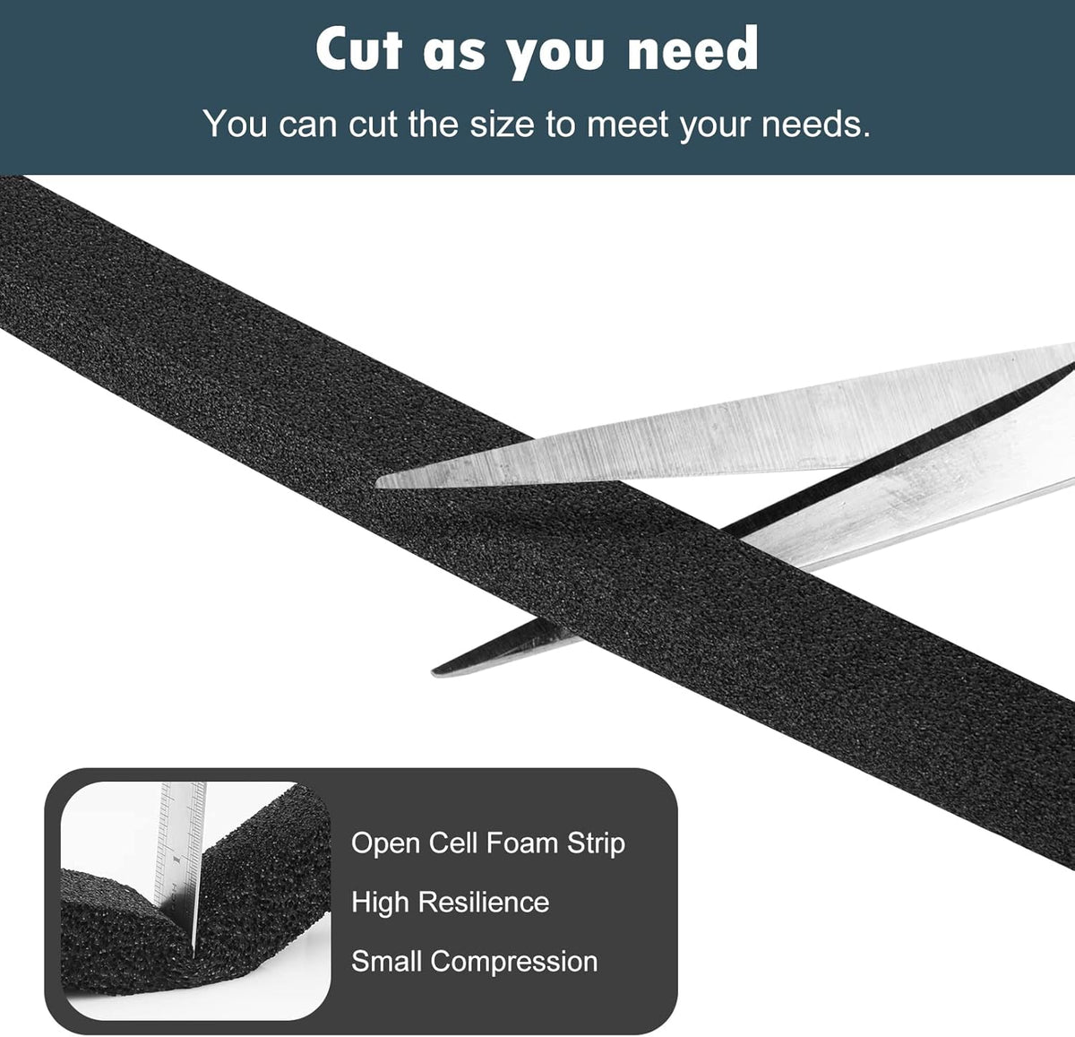 YIJUHOU Weather Stripping Door Seal Window Air Conditoner Insulation Foam Seal Tape Black Open Cell