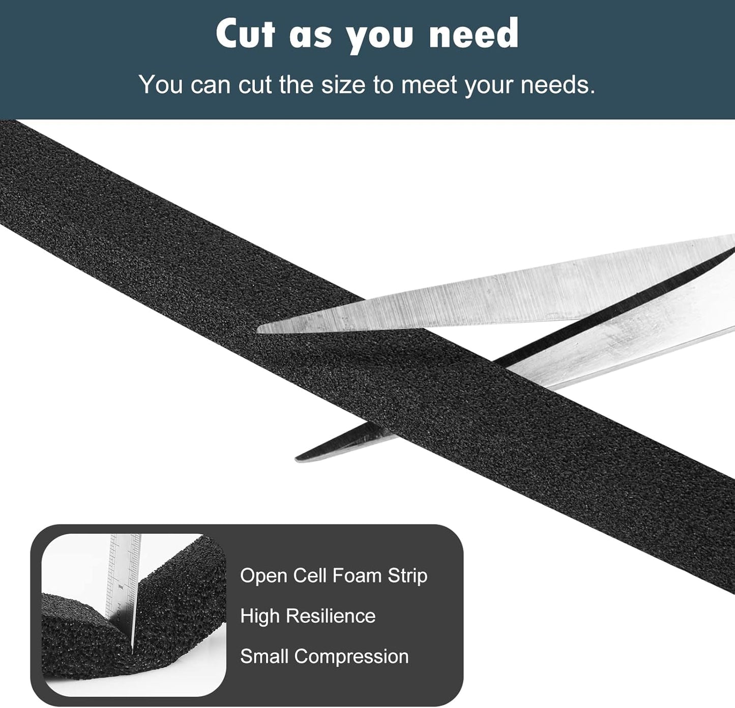 YIJUHOU Weather Stripping Door Seal Window Air Conditoner Insulation Foam Seal Tape Black Open Cell