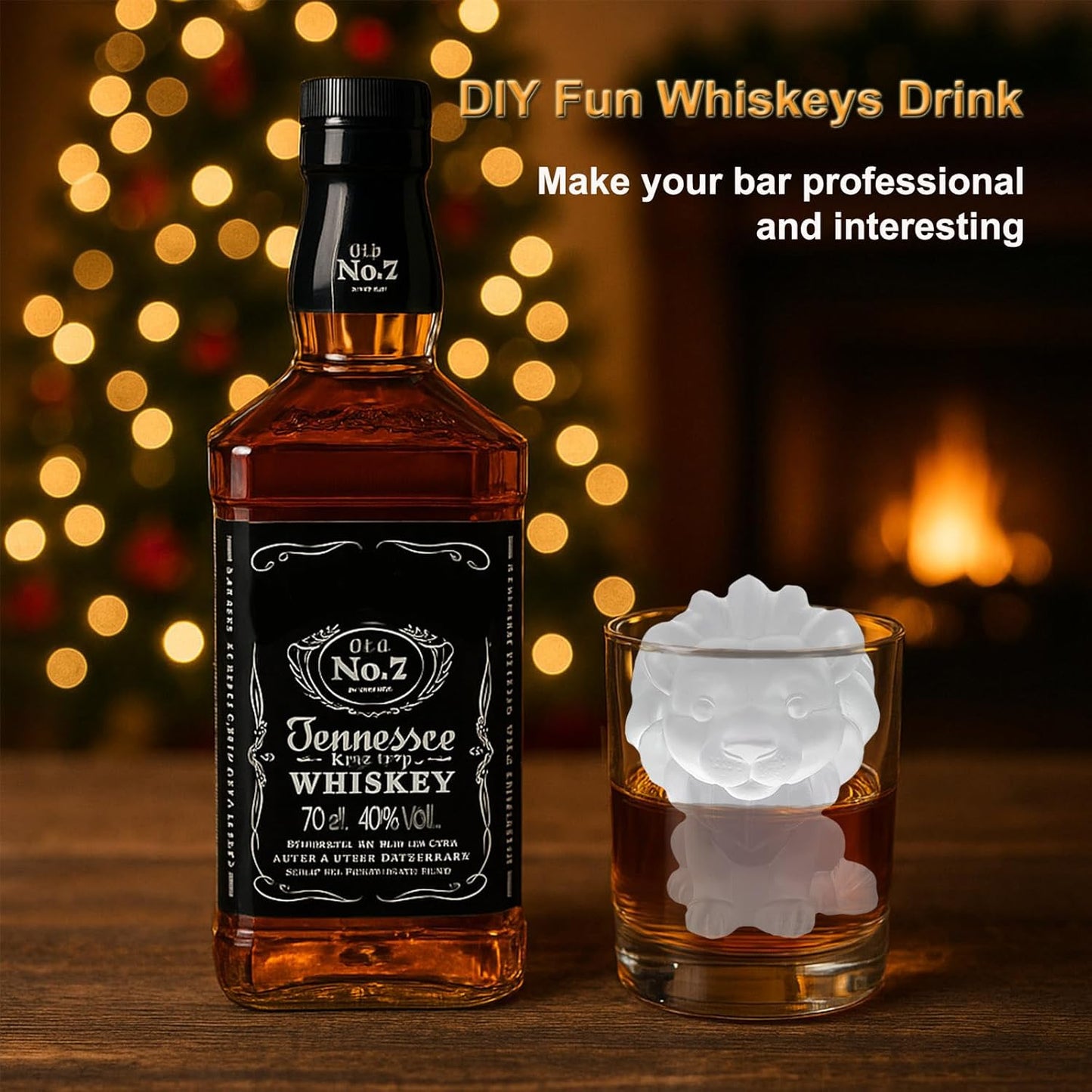 3D Lion Ice Cube Silicone Molds Tray for Whiskey, Cocktail, Drink Decor, Bar; Rich Details. Cute