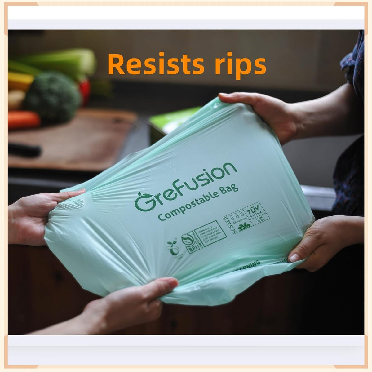 Compostable Trash Bags with handle-tie,Garbage Bags, 2.6 Gallon,Food Waste Bags,Small trash bags