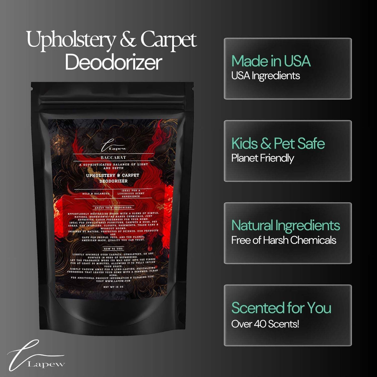 Baccarat Rouge Carpet Freshener Powder: Powerful Odor Eliminator for Home, Upholstery Deodorizer