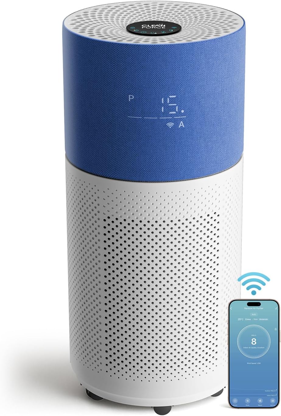 CleanForce Air Purifier for Home Large Room up to 2550 ft², Swiss Sanitized HEPA & Carbon Filter