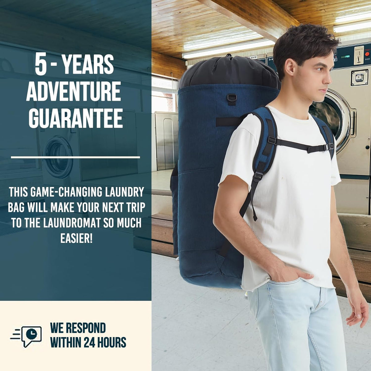 Laundry Backpack Heavy Duty, 115L Extra Large Laundry Bag with Straps, Dorm Room Essential for
