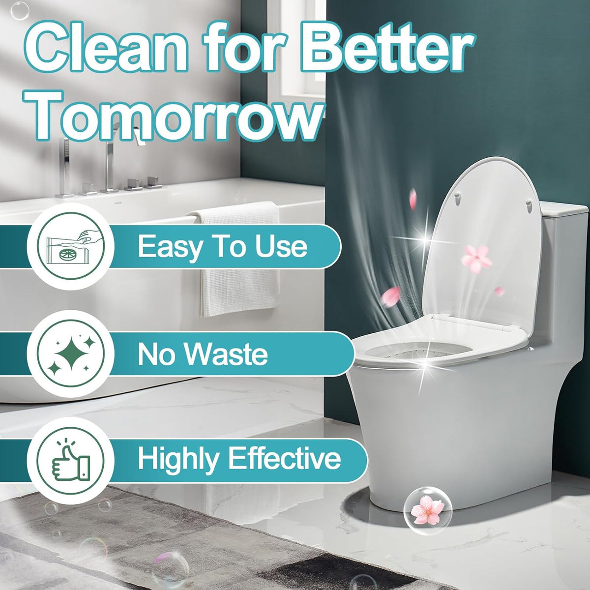 Toilet Bowl Cleaner Tablets 40 Packs, Two Colors Toilet Bowl Cleaners with Sustained-Release