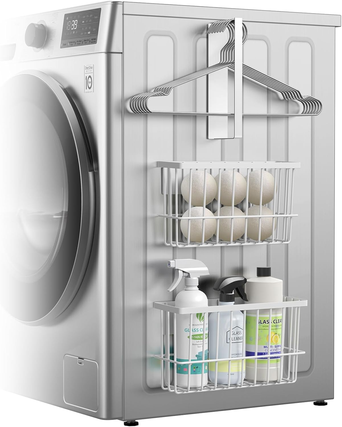 Magnetic Dryer Ball Holder and Magnetic Hanger Holder for Laundry Room Organization and Storage