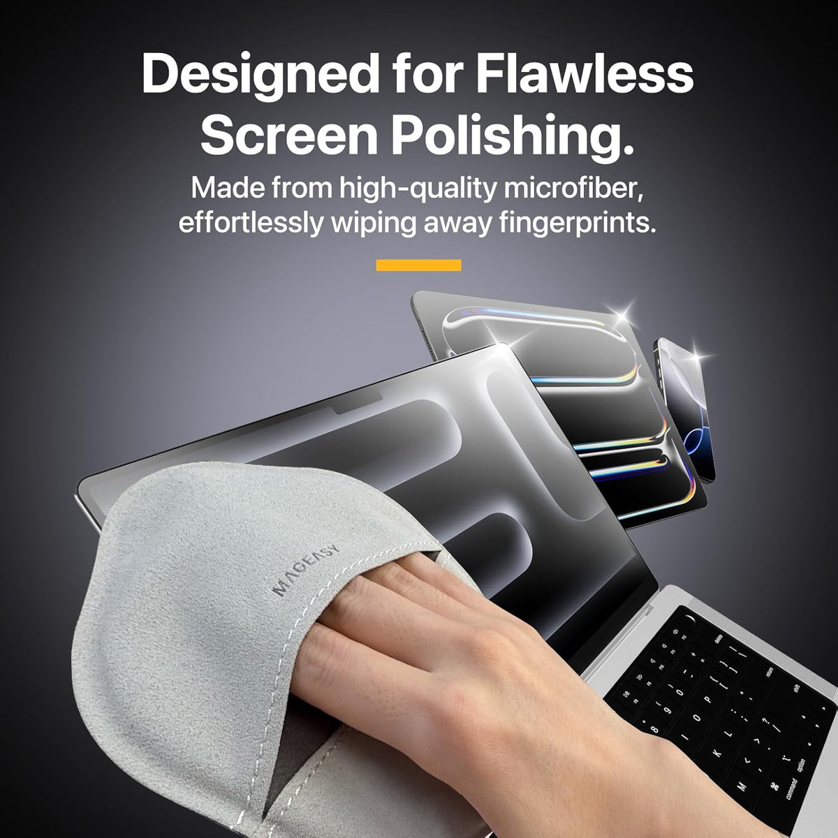 MAGEASY Microfiber Cleaning Cloth for Screens of Laptops, Notebooks, Tablets, TV, Monitors and