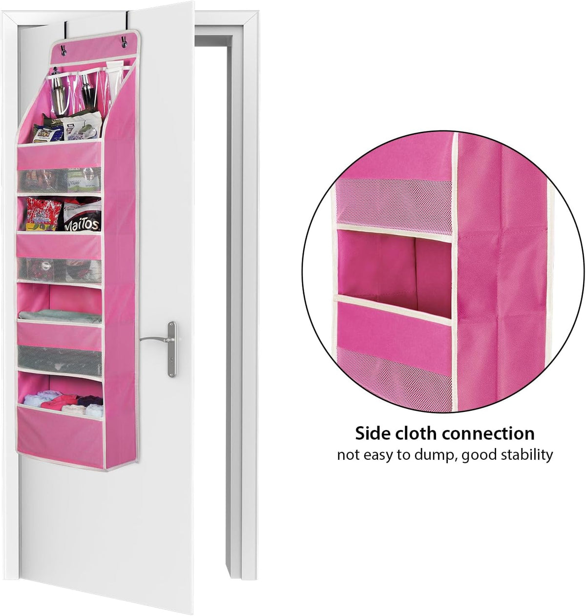 Univivi 5-Shelf Fabric Door Storage Over Door Hanging Organizer with 4 Large Pockets and 3 Small