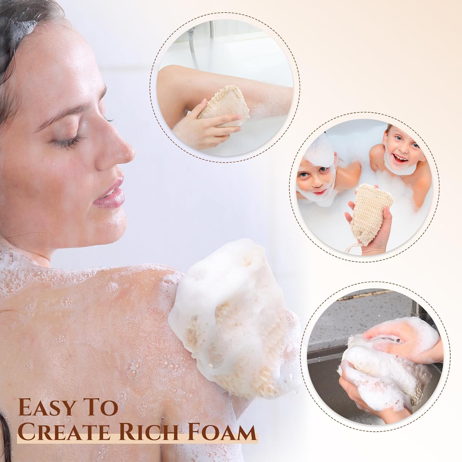 Rtteri 240 Pcs Soap Exfoliating Bag, Natural Sisal Soap Pouch Saver Body Shower Bar Mesh Body Net