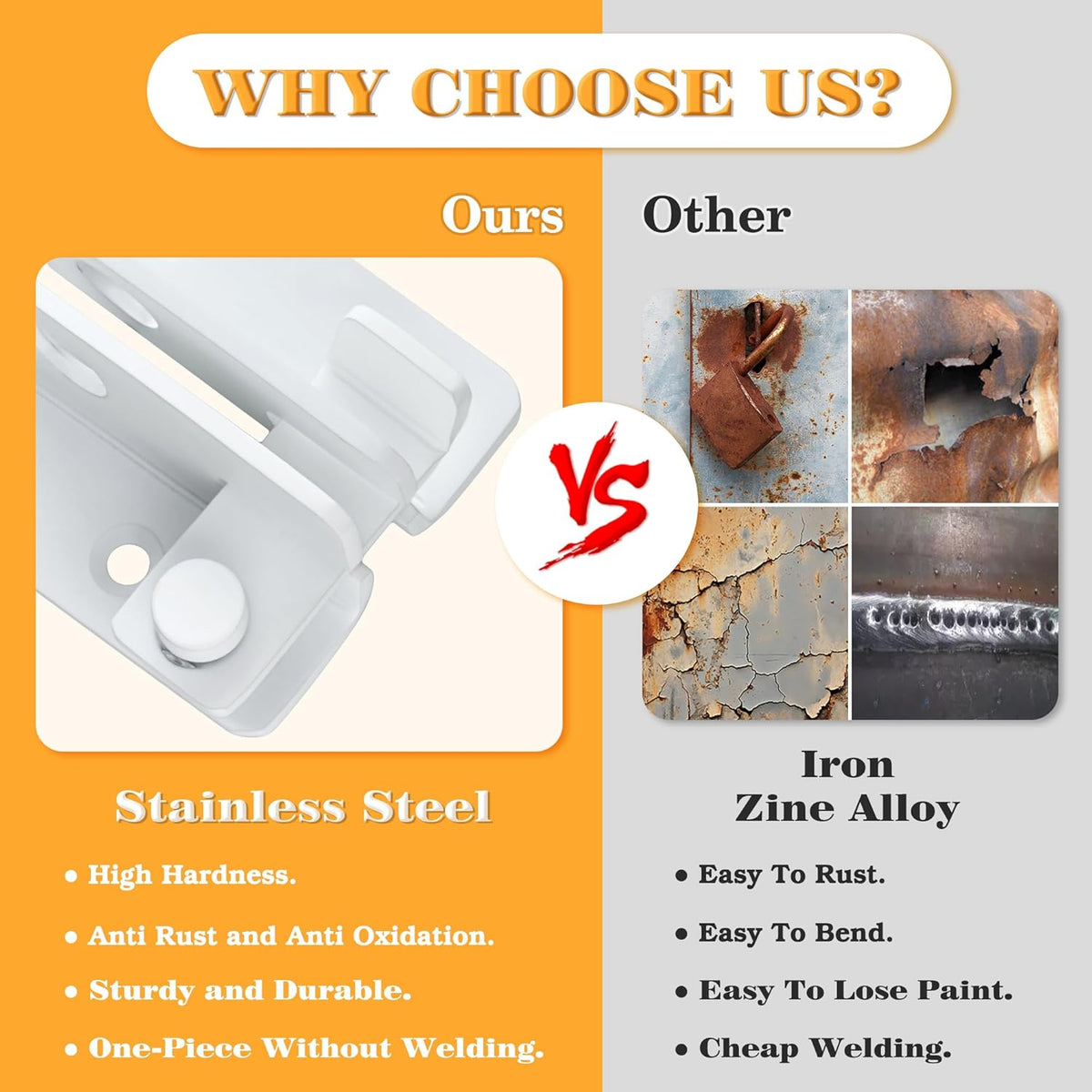 Alise Flip Latch Gate Latches Slide Bolt Latch Safety Door Lock Catch for Barn Cabinet Pet Cage
