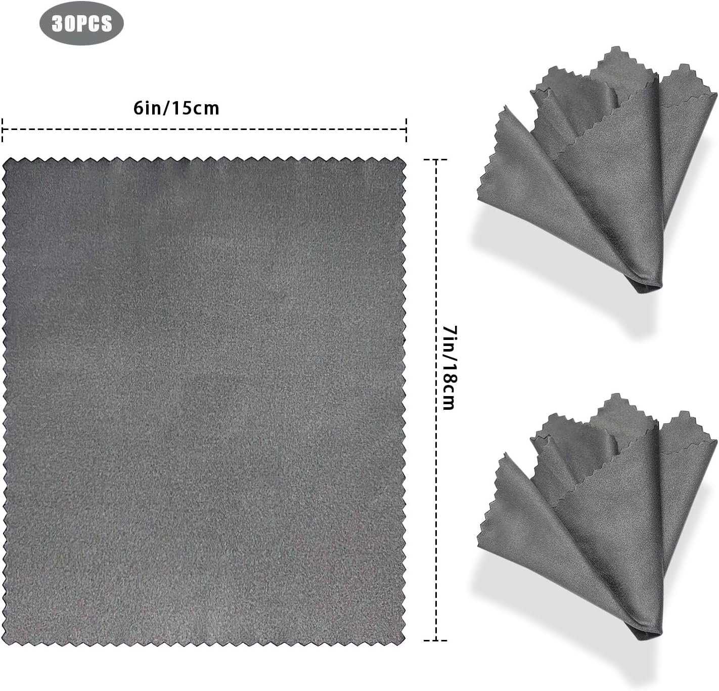 Microfiber Cleaning Cloths (30 Pack), 6x7 Inch – Soft Lens & Glasses Cleaning Cloth for Eyeglasses