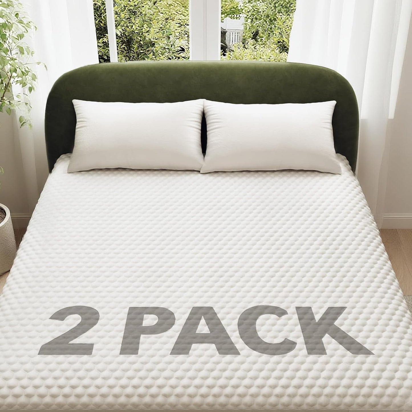 OhGeni 100% Waterproof Twin-2 Pack Mattress Protector, Fitted Sheet with Stretchable Pockets, Deep
