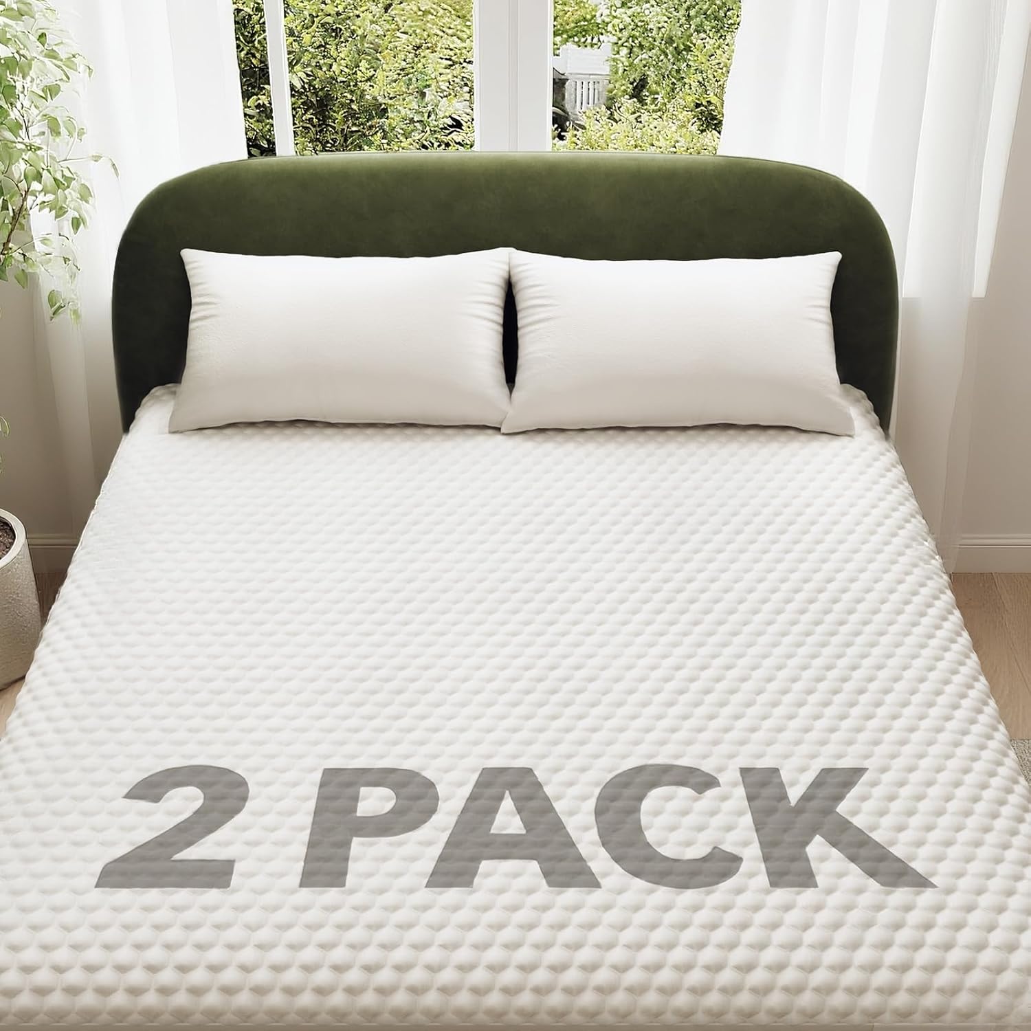 OhGeni 100% Waterproof Twin-2 Pack Mattress Protector, Fitted Sheet with Stretchable Pockets, Deep