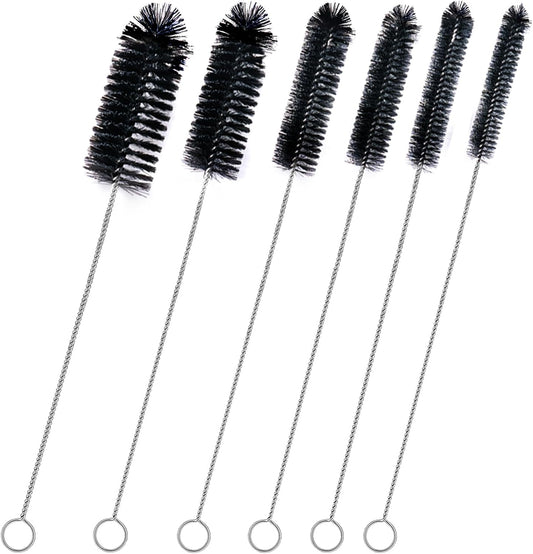 Straw Cleaner Brush Set,6 Piece 12" Long Pipe Tube Bottle Brushes for Cleaning Narrow Neck