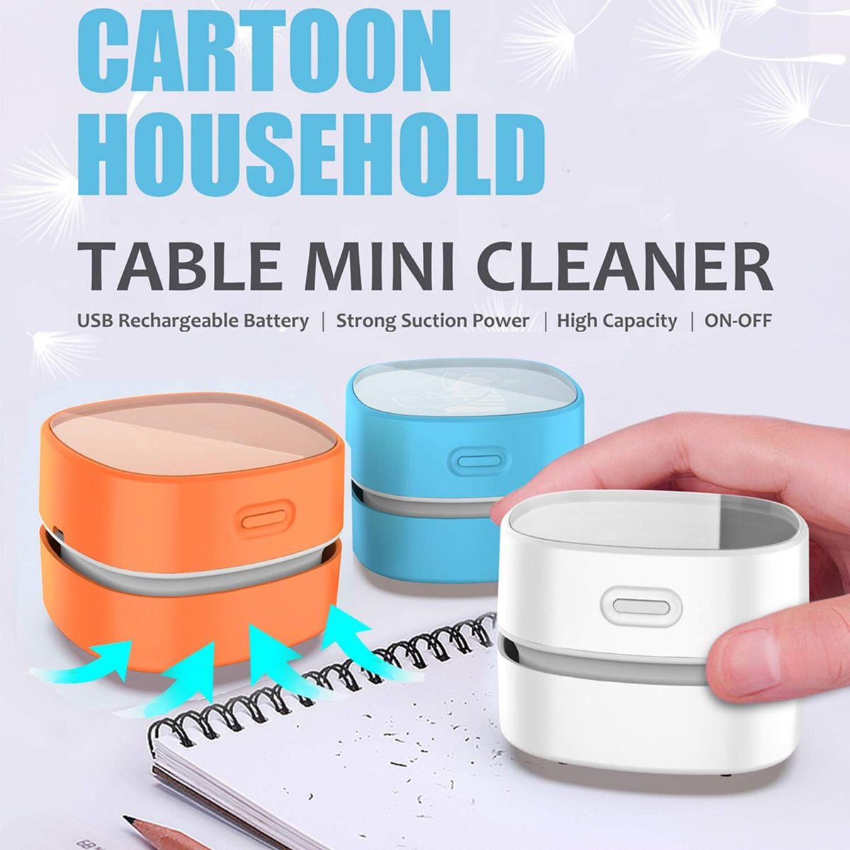 ODISTAR Desktop Vacuum cleaner,Mini table dust sweeper Energy Saving,High endurance up to 400