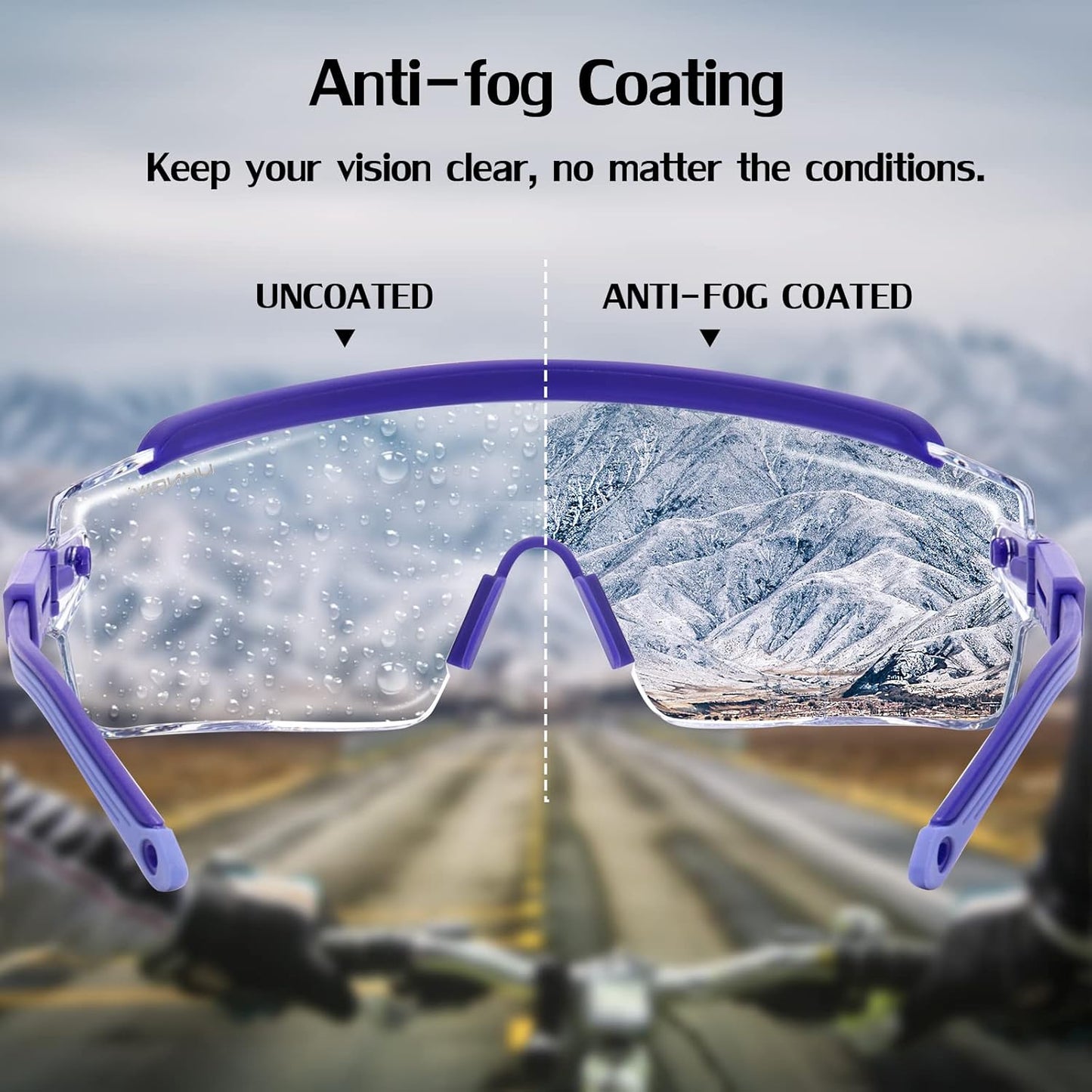 UKNOW Safety Goggles Over Glasses, Safety Glasses Anti Fog Wraparound Eye Protection, Protective