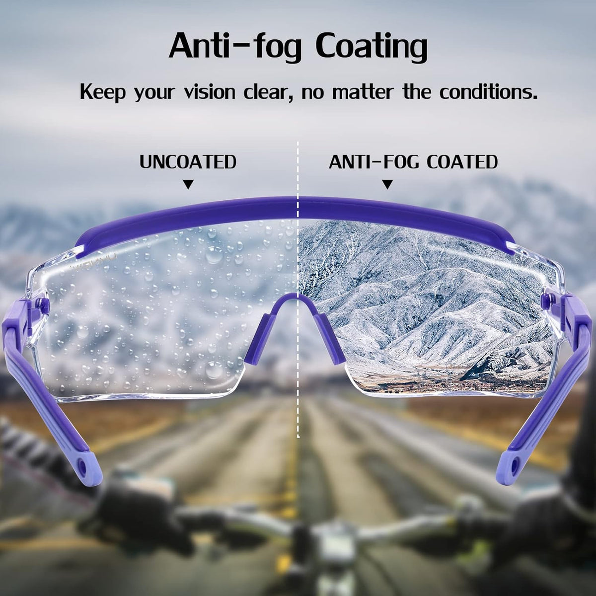UKNOW Safety Goggles Over Glasses, Safety Glasses Anti Fog Wraparound Eye Protection, Protective