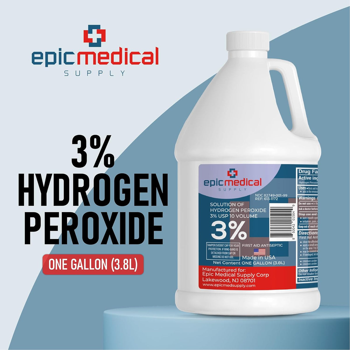 3% Hydrogen Peroxide - First Aid Antiseptic & Multipurpose Cleaner - Topical Wash for Cuts, Scrapes