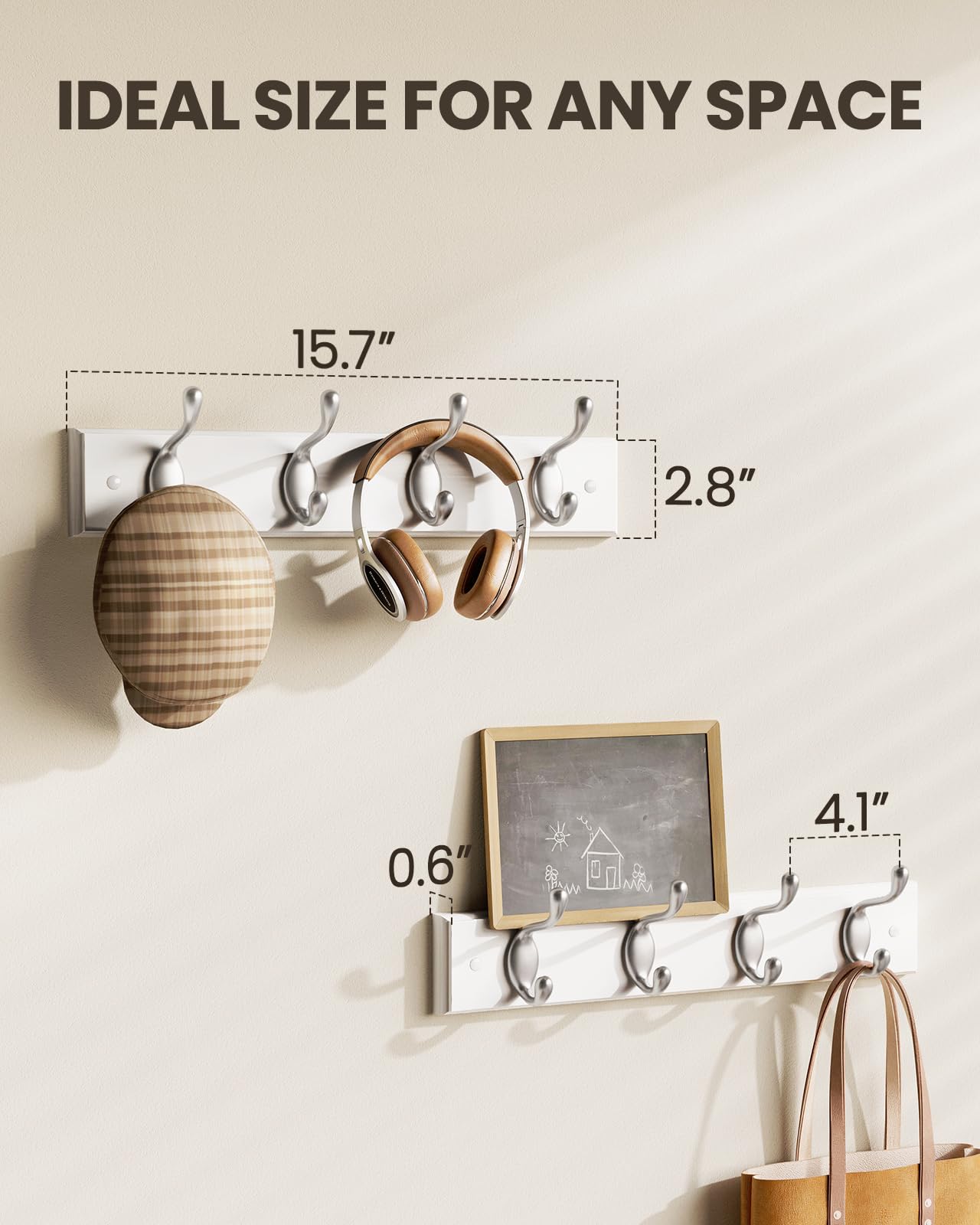 AMADA HOMEFURNISHING Coat Rack Wall Mount 2 Pack, Coat Hooks Wall Hooks Coat Hangers for Wall, Hat