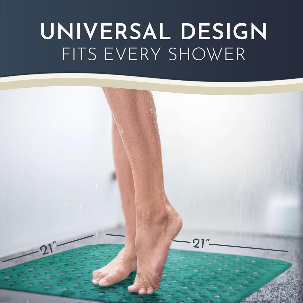 Homerella Anti Slip Shower Mat | Anti Mold Non Slip Bathtub Mat for Inside Shower | Square Floor