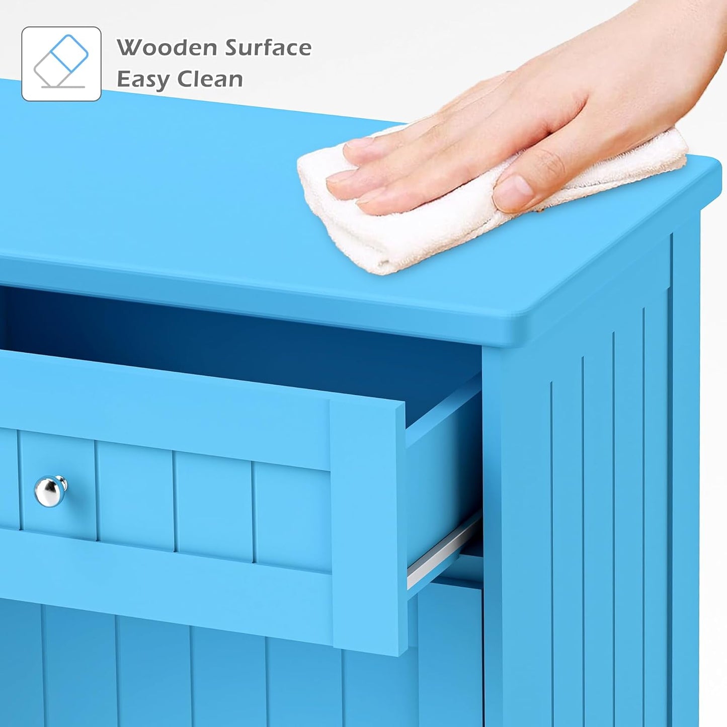 Betterhood Tilt Out Trash Cabinet 10 Gallon Wooden Free Standing Laundry Sorter Cabinet,Recycling