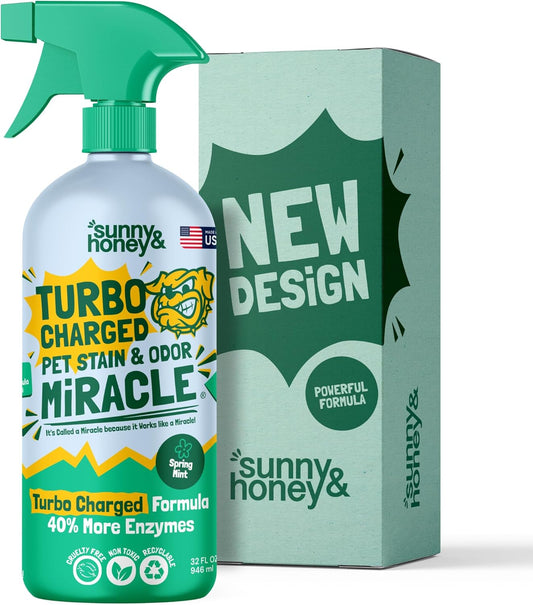 Sunny & Honey Pet Stain & Odor Miracle - Turbo Charged, 32 Fl Oz, Spring Mint - Carpet Shampooer