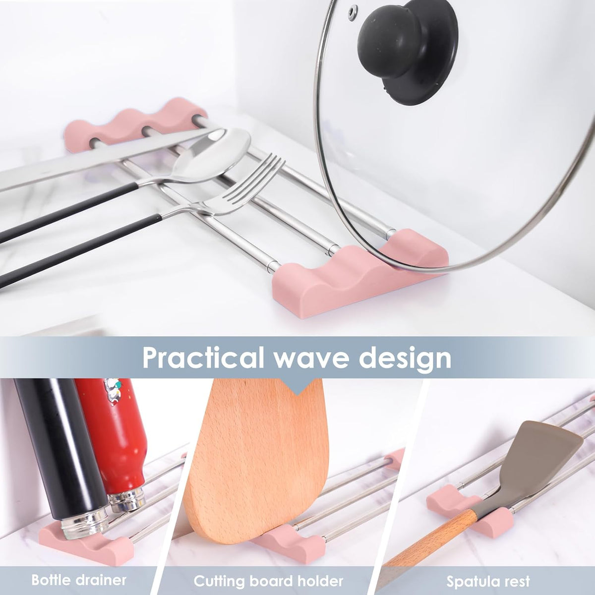 Tomorotec Adjustable Over-The-Sink Kitchen Rack for Dishcloths, Sponges, Bottles and Brushes