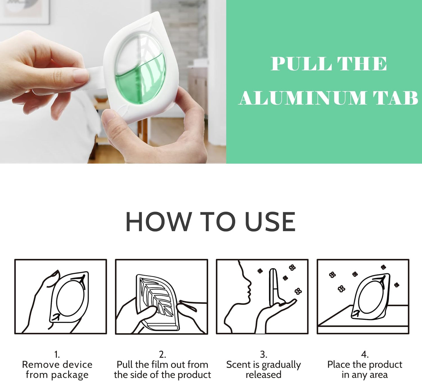 Air Freshener for Home, 4 Pack, Eucalyptus & Mint, Odor Eliminator for Small Area Closets Bathroom